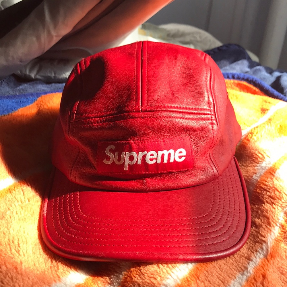 Supreme Red Leather Hat